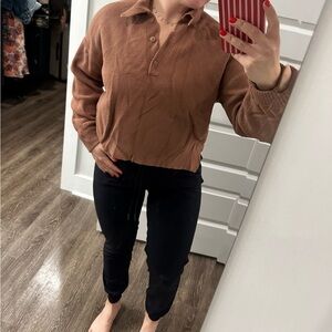 Abercrombie & Fitch Brown V-Neck Sweater